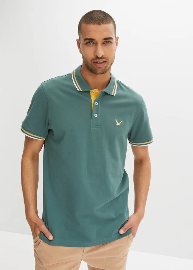 Polo de manga corta (2 unidades) Índigo claro + verde grisáceo